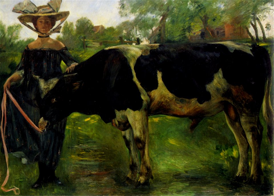 Lovis Corinth Mädchen mit Stier 1902