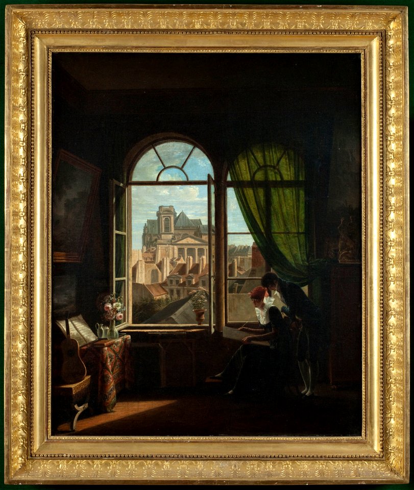 Louise-Adéone Drolling - Intérieur d'artiste, avec vue sur la façade de l'église de Saint-Eustache - P750 - Musée Carnavalet