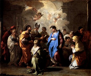 Luca Giordano - Marriage of the Virgin - WGA9024. Free illustration for personal and commercial use.
