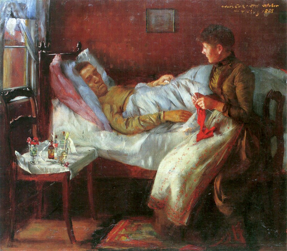 Lovis Corinth Vater Franz Heinrich Corinth auf dem Krankenlager 1888