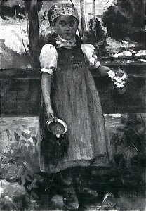 Lovis Corinth BC 24 Schwarzwaldmädchen Marie 1885 sw