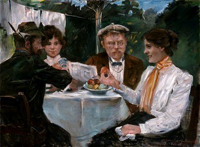 Lovis Corinth - Frühstück in Max Halbes Garten - G 390 - Lenbachhaus