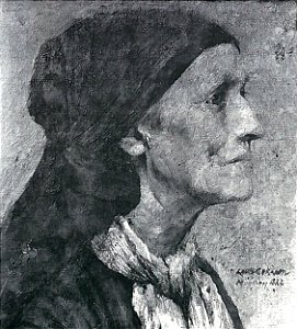 Lovis Corinth BC 8 Alte Frau 1885 sw