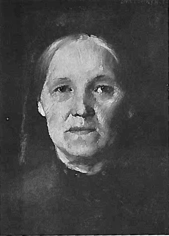 Lovis Corinth BC 47 Portrait Frau Schwartz sw