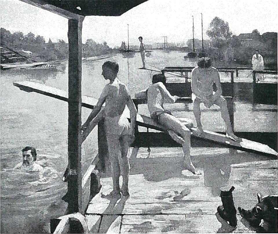 Lovis Corinth BC 72 Schwimmanstalt bei Grothe sw