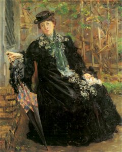 Lovis Corinth Porträt im schwarzen Mantel 1908