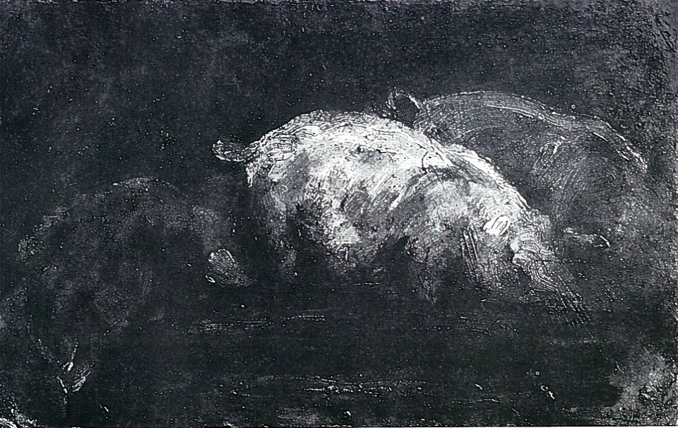 Lovis Corinth BC 65 Fressende Schweine sw