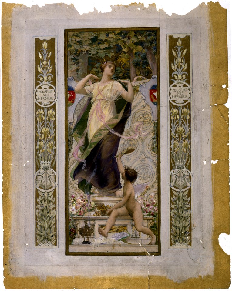Luc-Olivier Merson - Esquisse pour l'escalier des Fêtes de l'Hôtel de ville de Paris , La Toilette féminine - PPP4138 - Musée des Beaux-Arts de la ville de Paris