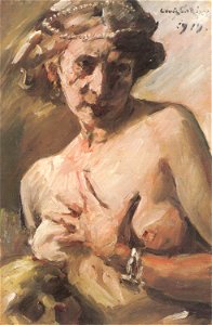 Lovis Corinth Magdalena mit Perlenkette im Haar 1919. Free illustration for personal and commercial use.