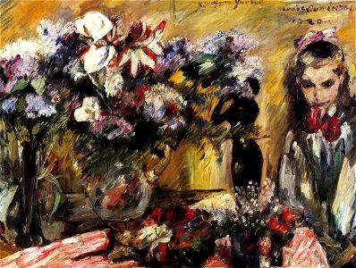 Lovis Corinth Blumen und Tochter Wilhelmine 1920