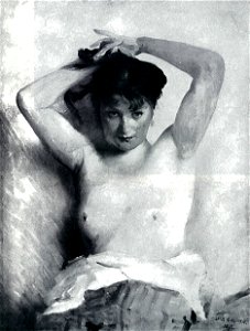 Lovis Corinth BC 95 Weiblicher Halbakt sw
