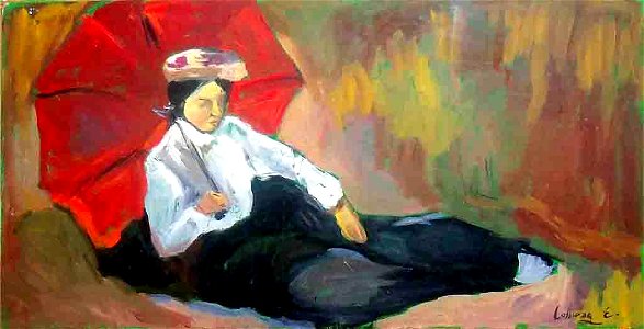 Lowagh Woman with Parasol