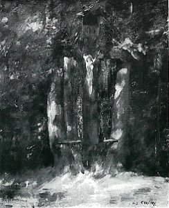 Lovis Corinth BC 83 Kruzifix im Walde sw