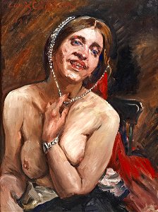 Lovis Corinth - Weiblicher Halbakt im Sessel (Die Schauspielerin Gertrud Eysoldt), 1914
