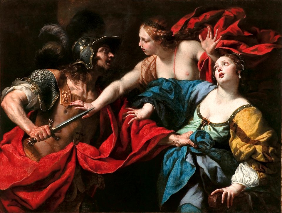 Luca Ferrari - Venus preventing her son Aeneas from killing Helen of Troy - Google Art Project
