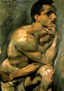 Lovis Corinth Männlicher Halbakt 1913. Free illustration for personal and commercial use.