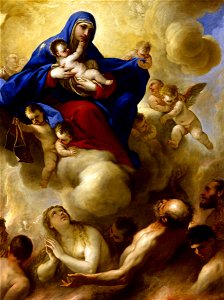 Luca Giodarno - Madonna and Child with Souls in Purgatory - Google Art Project. Free illustration for personal and commercial use.