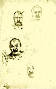 Lovis Corinth Selbstbildnisse auf einem Studienblatt 1895 02