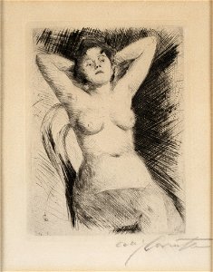 Lovis Corinth Radierung Frauenakt 1