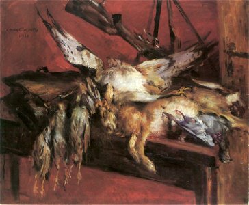 Lovis Corinth Jagdstillleben Hase und Rebhühner 1910