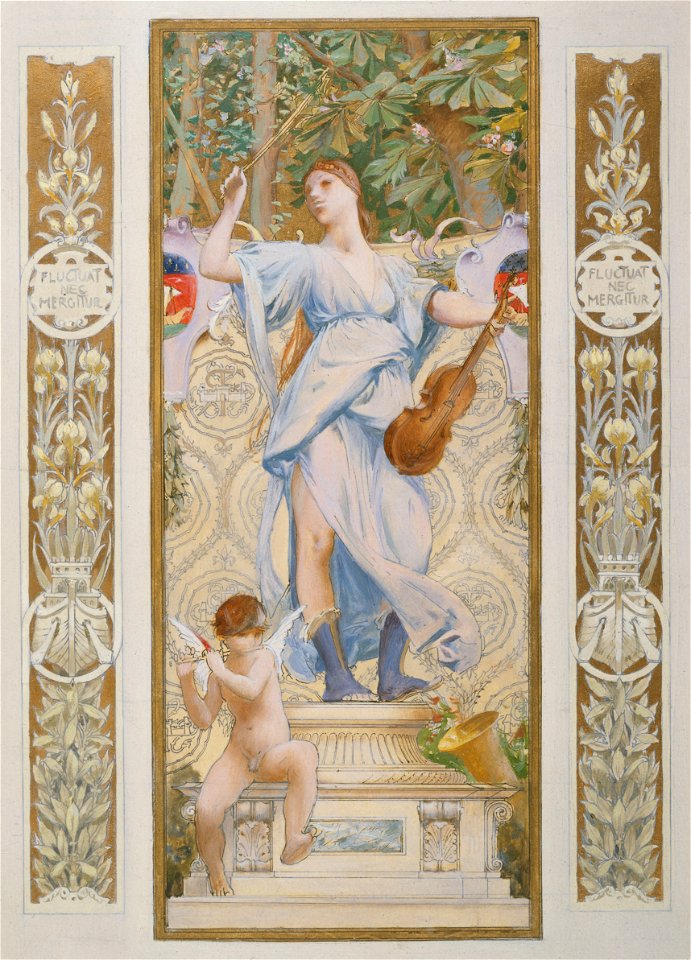 Luc-Olivier Merson - Esquisse pour l'escalier des Fêtes de l'Hôtel de Ville de Paris , La Musique - PPP4136 - Musée des Beaux-Arts de la ville de Paris