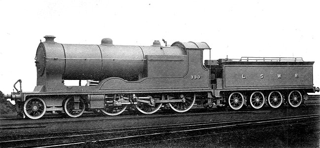LSWR F13 Class 4-6-0 locomotive 330 (Howden, Boys' Book of Locomotives, 1907)