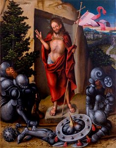 Lucas Cranach - Resurrezione di Cristo. Free illustration for personal and commercial use.