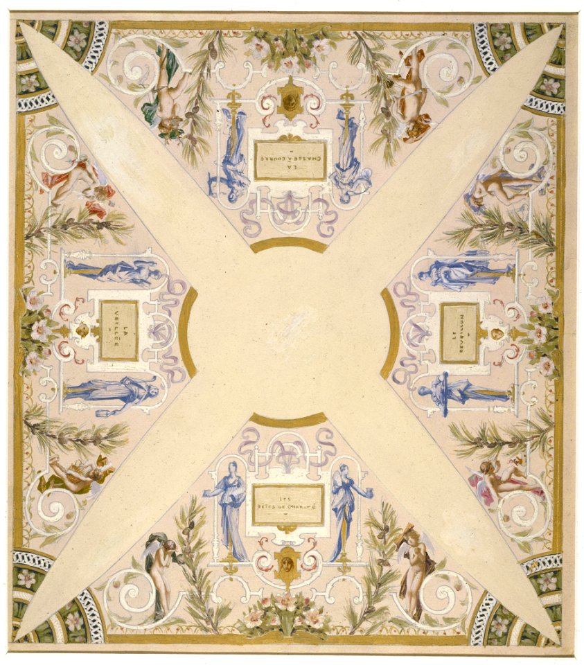 Luc-Olivier Merson - Esquisse pour l'escalier des fêtes de l'Hôtel de Ville de Paris , Décembre - PPP4167 - Musée des Beaux-Arts de la ville de Paris