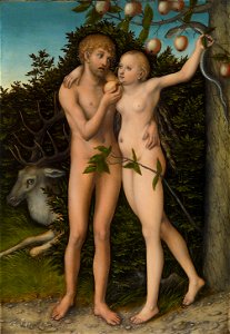 Lucas Cranach d. Ä., , Kunsthistorisches Museum Wien, Gemäldegalerie - Sündenfall - GG 3523 - Kunsthistorisches Museum