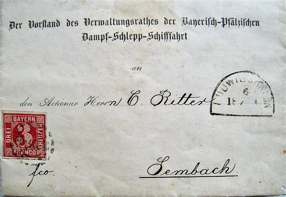 Lu Dampf Schlepp Schiffahrt Briefkuvert