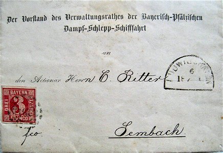 Lu Dampf Schlepp Schiffahrt Briefkuvert
