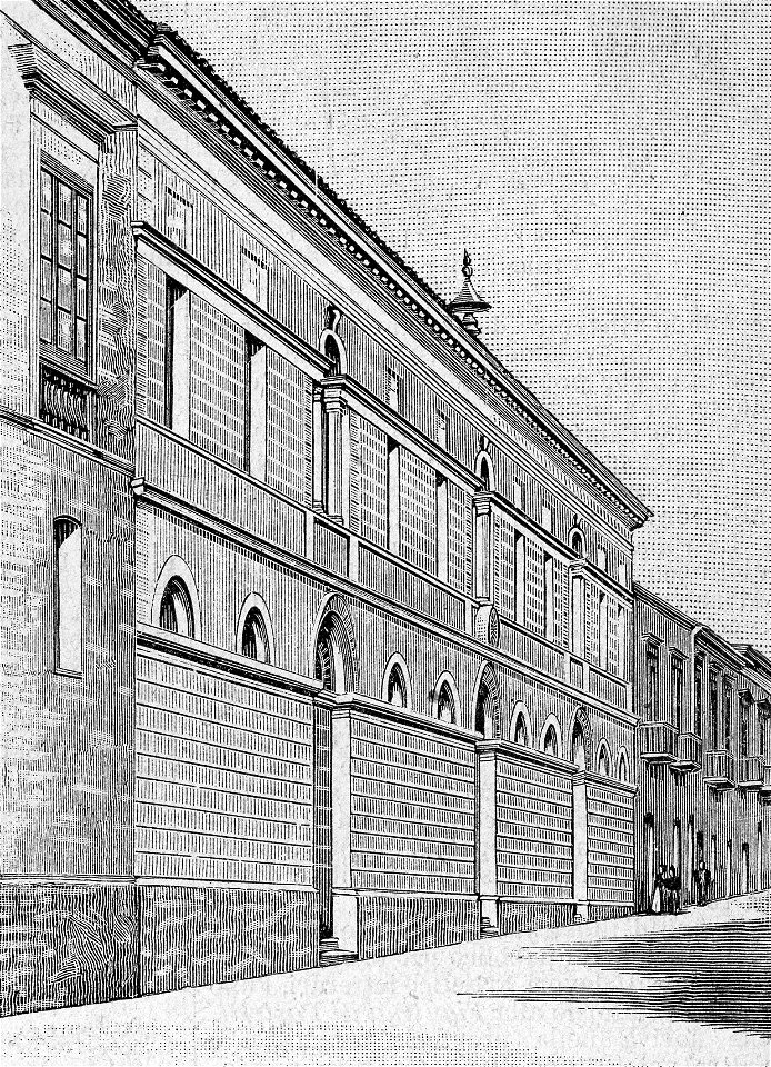 Lucera – Prospetto del R. Liceo e Convitto Nazionale (xilografia)
