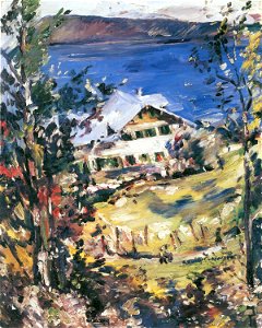 Lovis Corinth Walchensee Landhaus mit Wäscheplatz 1923