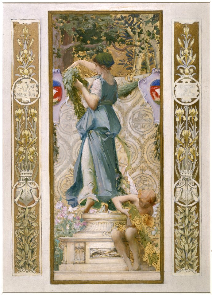 Luc-Olivier Merson - Esquisse pour l'escalier des Fêtes de l'Hôtel de Ville de Paris , Les Fleurs ( La Guirlande) - PPP4135 - Musée des Beaux-Arts de la ville de Paris