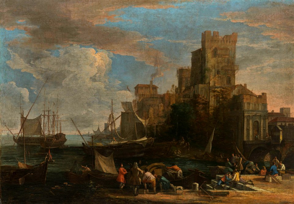 Luca Carlevarijs (Udine 1663-Venice 1730) - A Caprice View of a Seaport - RCIN 405317 - Royal Collection