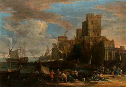 Luca Carlevarijs (Udine 1663-Venice 1730) - A Caprice View of a Seaport - RCIN 405317 - Royal Collection
