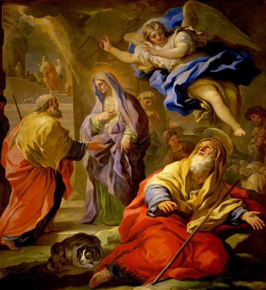 Luca Giordano - Verheißung an Joachim und Begegnung von Joachim und Anna an der Goldenen Pforte - GG 1599 - Kunsthistorisches Museum