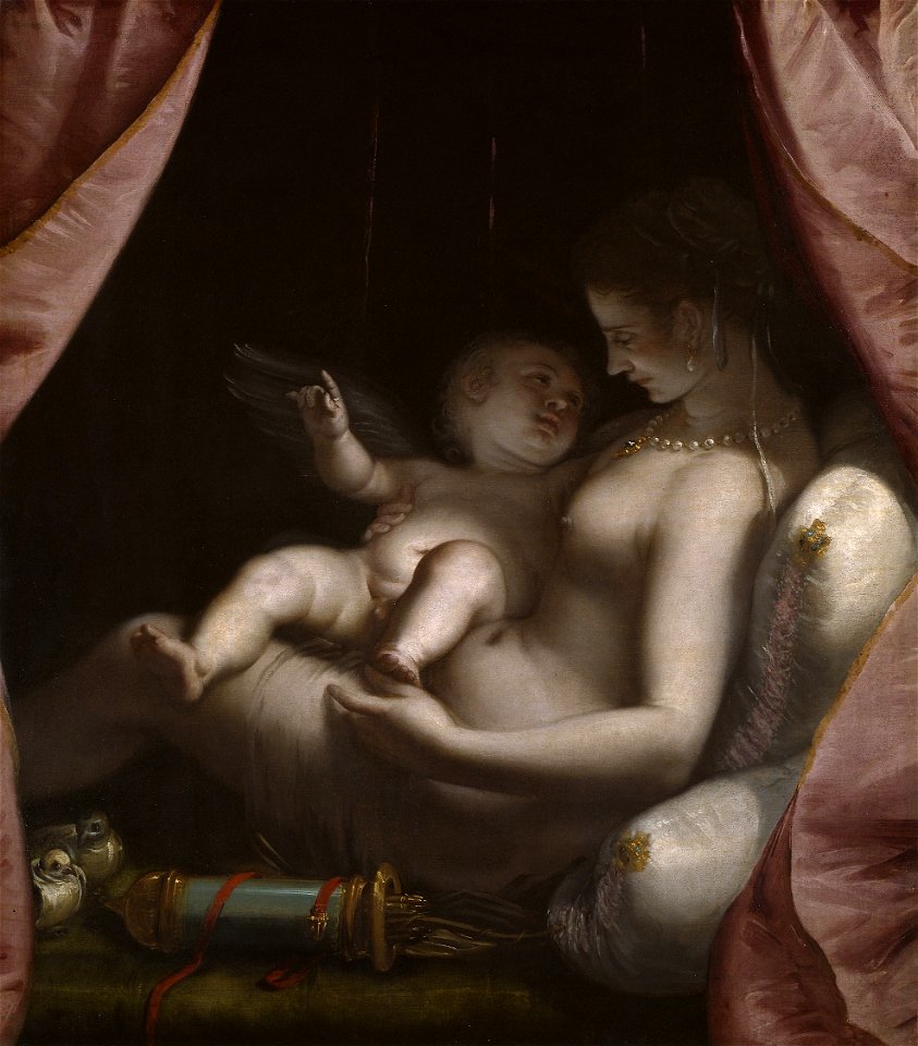 Luca Cambiaso - Venus and Cupid - 1942.290 - Art Institute of Chicago