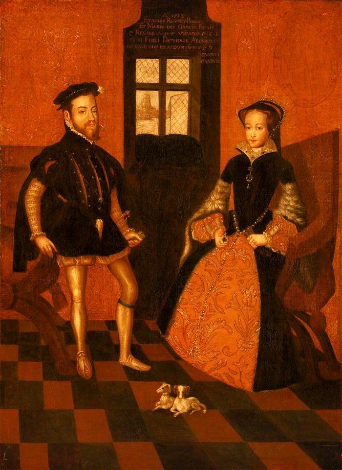 Lucas de Heere (c.1534-1584) (probably after) - Mary I of England (1516–1558), and Philip II of Spain (1527–1598) - BHC2952 - Royal Museums Greenwich
