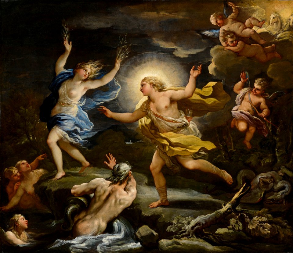 Luca Giordano - Apollo and Daphne - Free Stock Illustrations | Creazilla