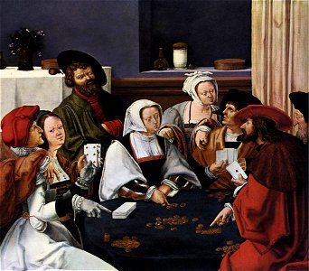 Lucas van Leyden - Card Players - WGA12922. Free illustration for personal and commercial use.