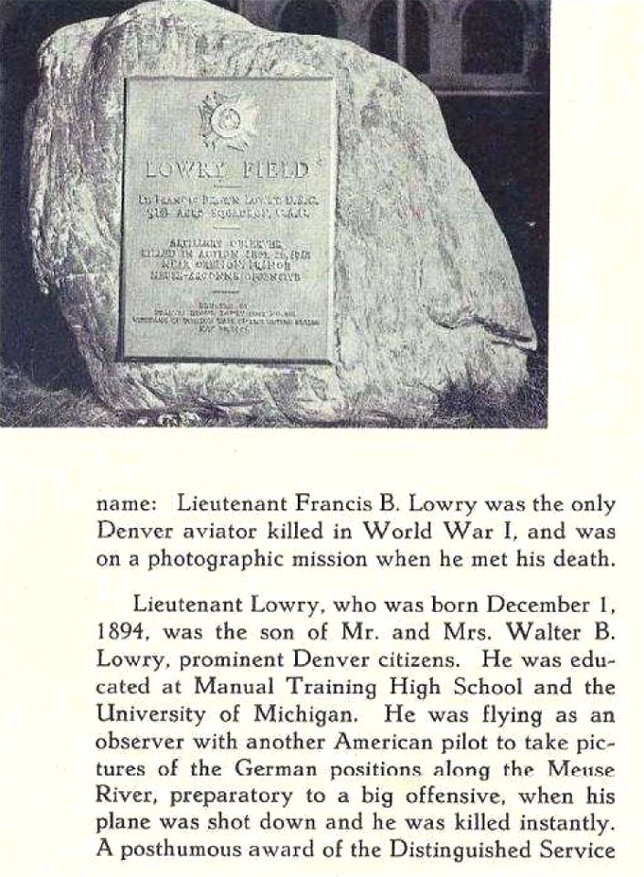 Lt. Frances B. Lowry Field - Information Handbook 1945 (page 4 crop)