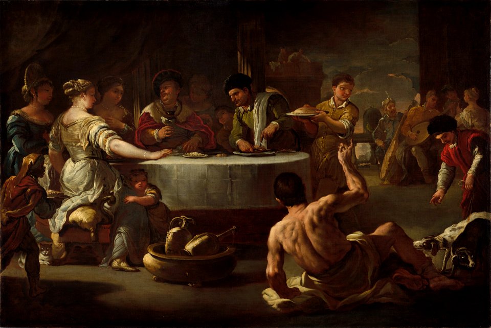 Luca Giordano - Dives and Lazarus - 1976.100 - Fogg Museum