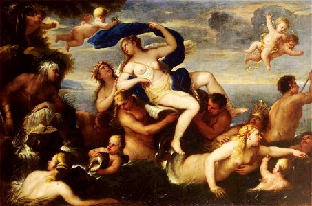 Luca Giordano - The Triumph of Galatea - WGA9006. Free illustration for personal and commercial use.