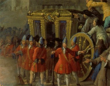 Luca Carlevarijs Einzug der venezianischen Gesandten in London detail 01