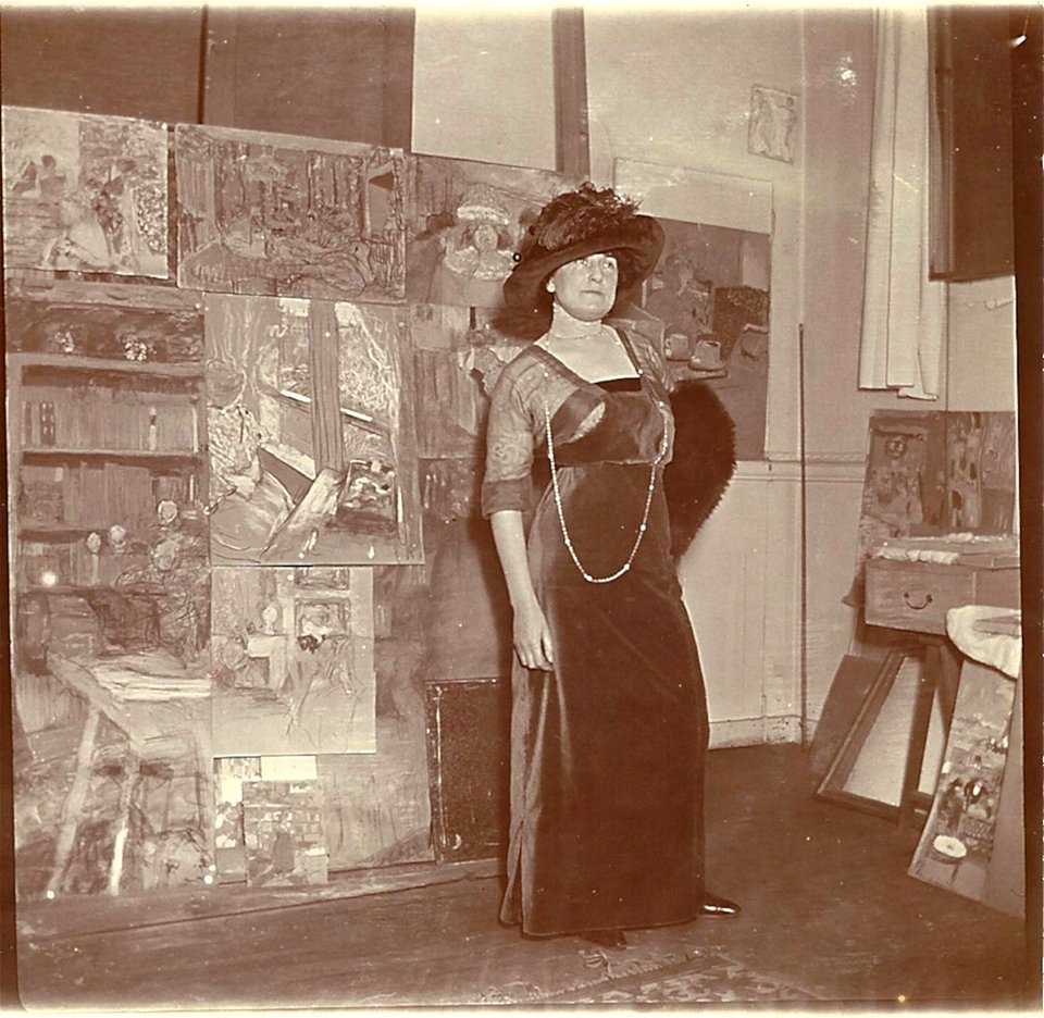 Lucy Hessel in the studio of Édouard Vuillard