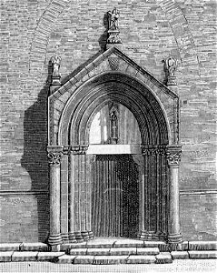 Lucera – Porta principale del Duomo (xilografia)