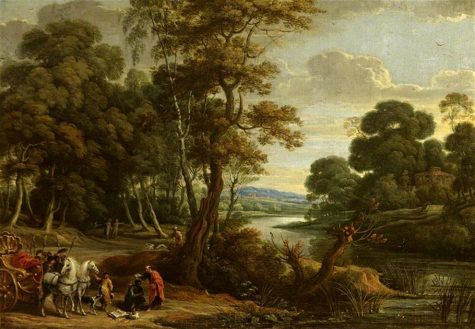 Lucas van Uden (1595-1672) - A Wooded River Landscape with Saint Philip - 22855 - National Trust