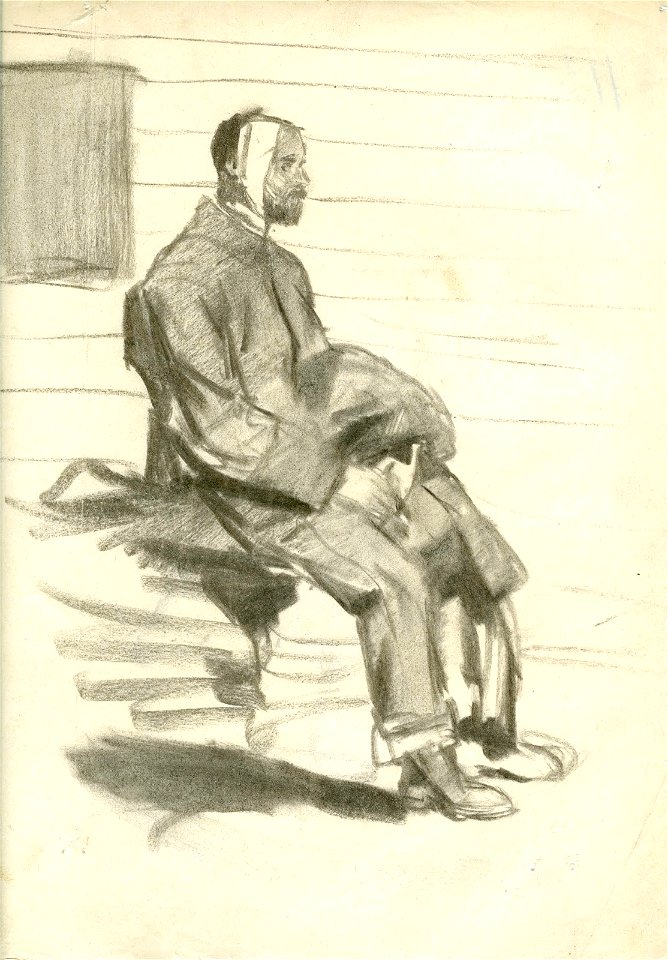 Lucien Jonas Blessé assis