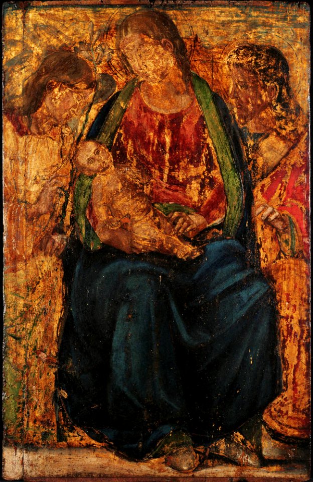 Luca Signorelli - Virgin and Child with the Archangel Gabriel and an Unidentified Saint - y1929-271 - Princeton University Art Museum
